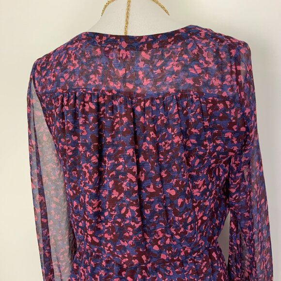 New Parker Atticus Silk Long Sleeve Smocked Waist Romantic Fairy Dress Sz S - Picture 9 of 16